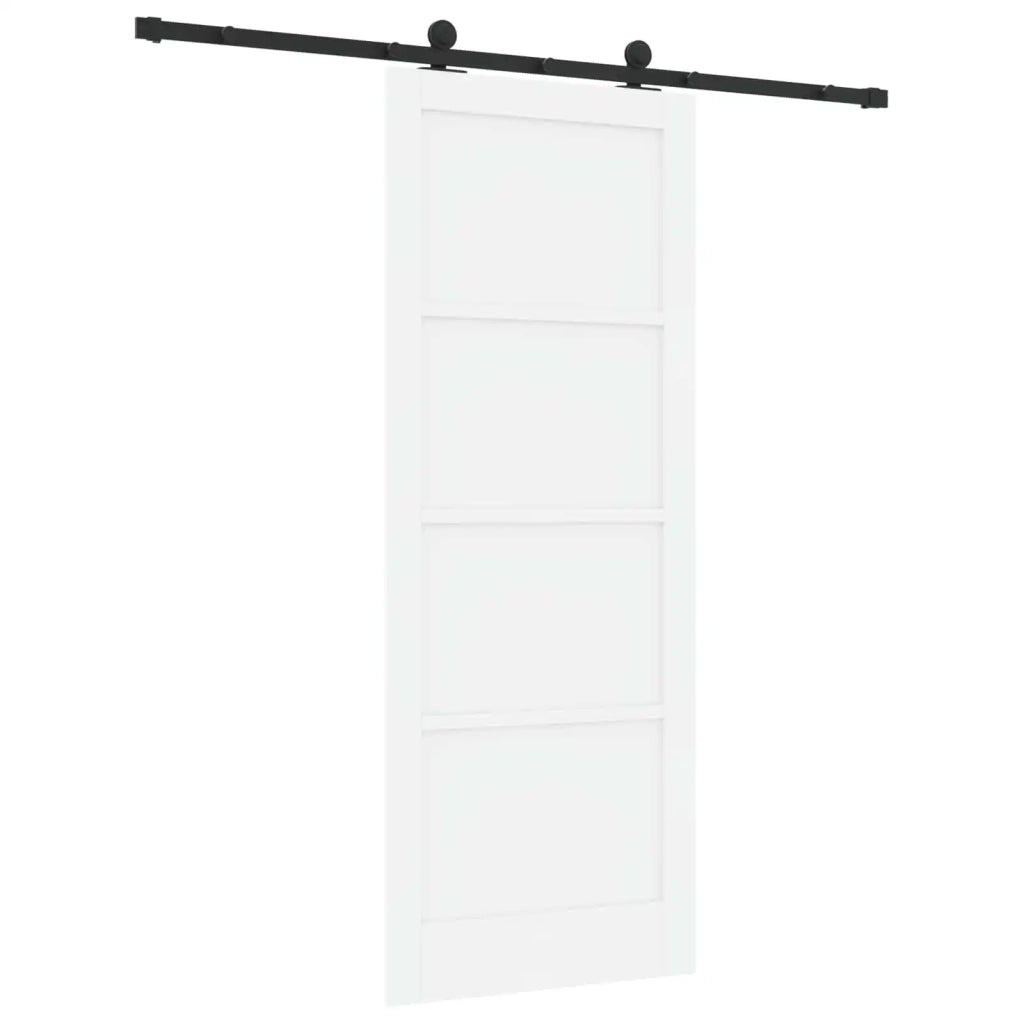 Porta scorrevole 83 x 211 cm Legno ingegnerizzato Bianco e Nero 3450021