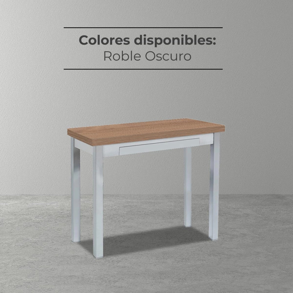Tavolo da cucina, metallo, impiallacciatura di rovere Tennessee, 80 x 40 cm
