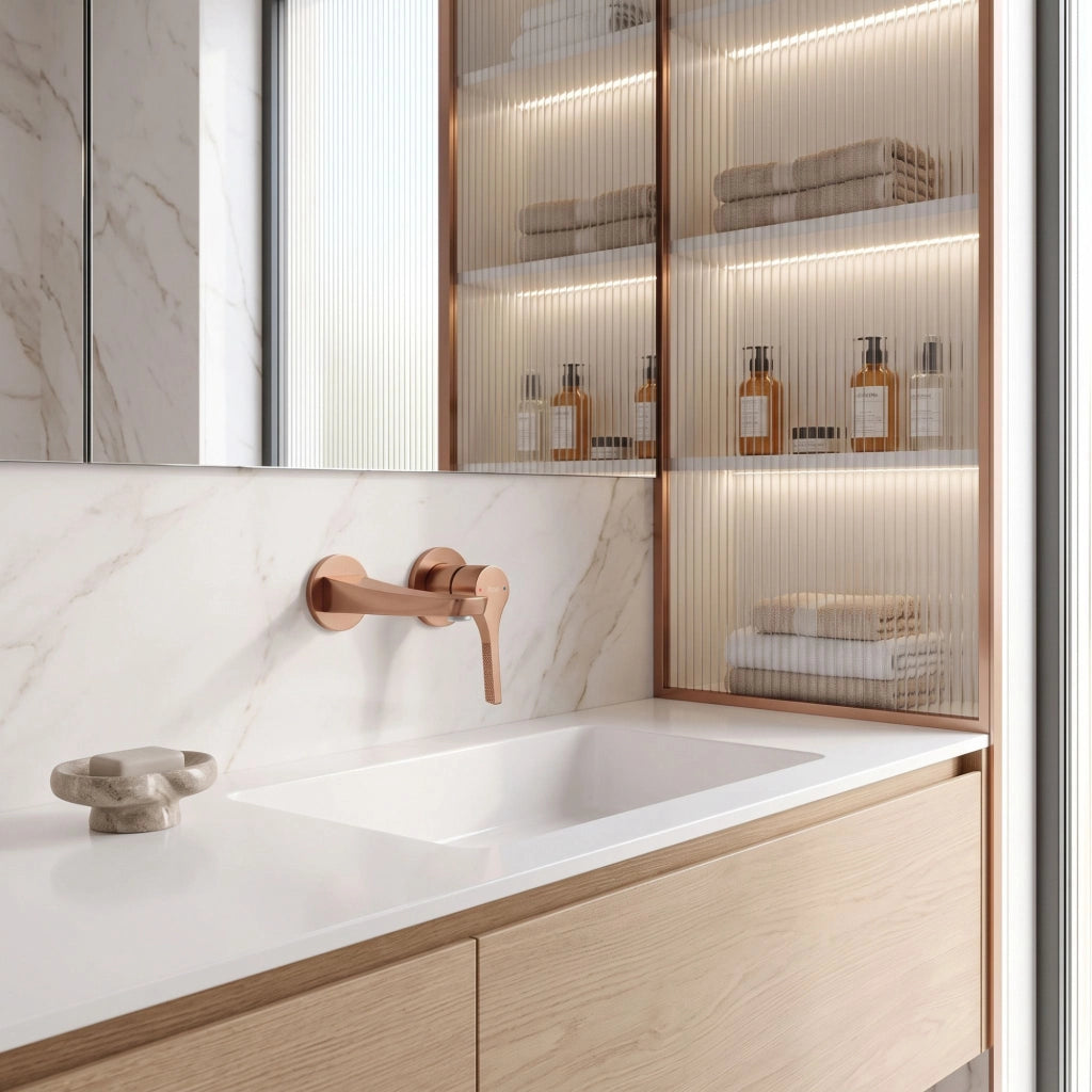 Miscelatore Lavabo Da Incasso Rea Vision Brush Copper + Box