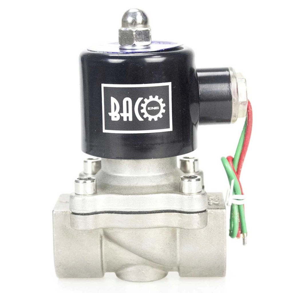 Elettrovalvola AC 230V, raccordo 3/4", acciaio inossidabile, normalmente chiusa, per acqua, aria, olio