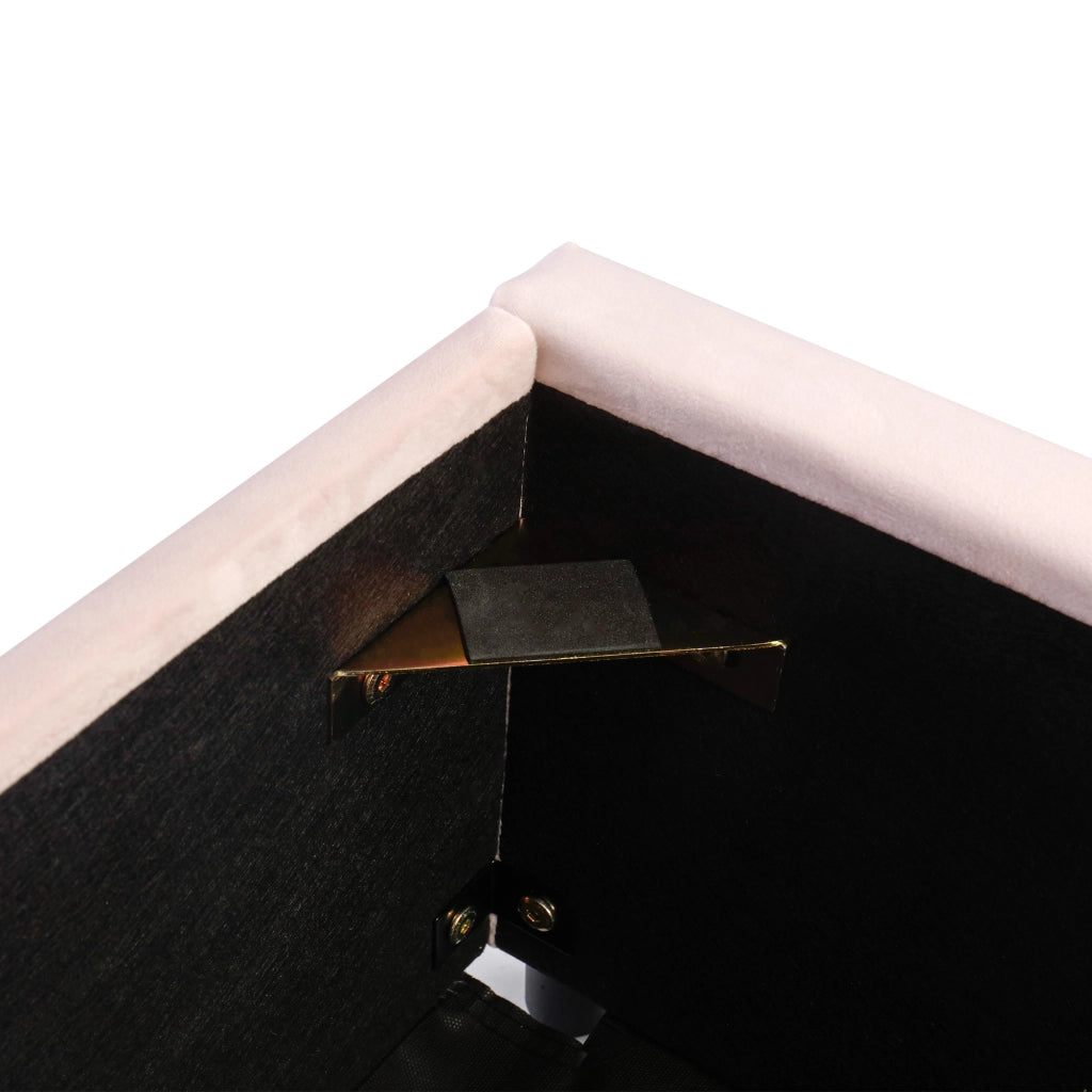 Letto 90x200 cm con contenitore idraulico in velluto rosa