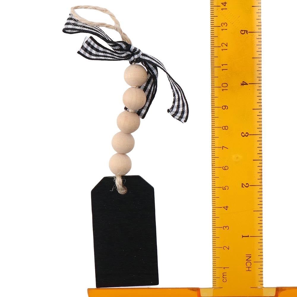 10 pezzi di catenelle in legno con pendenti lavagna, mini etichette lavagna nera, pendenti decorativi