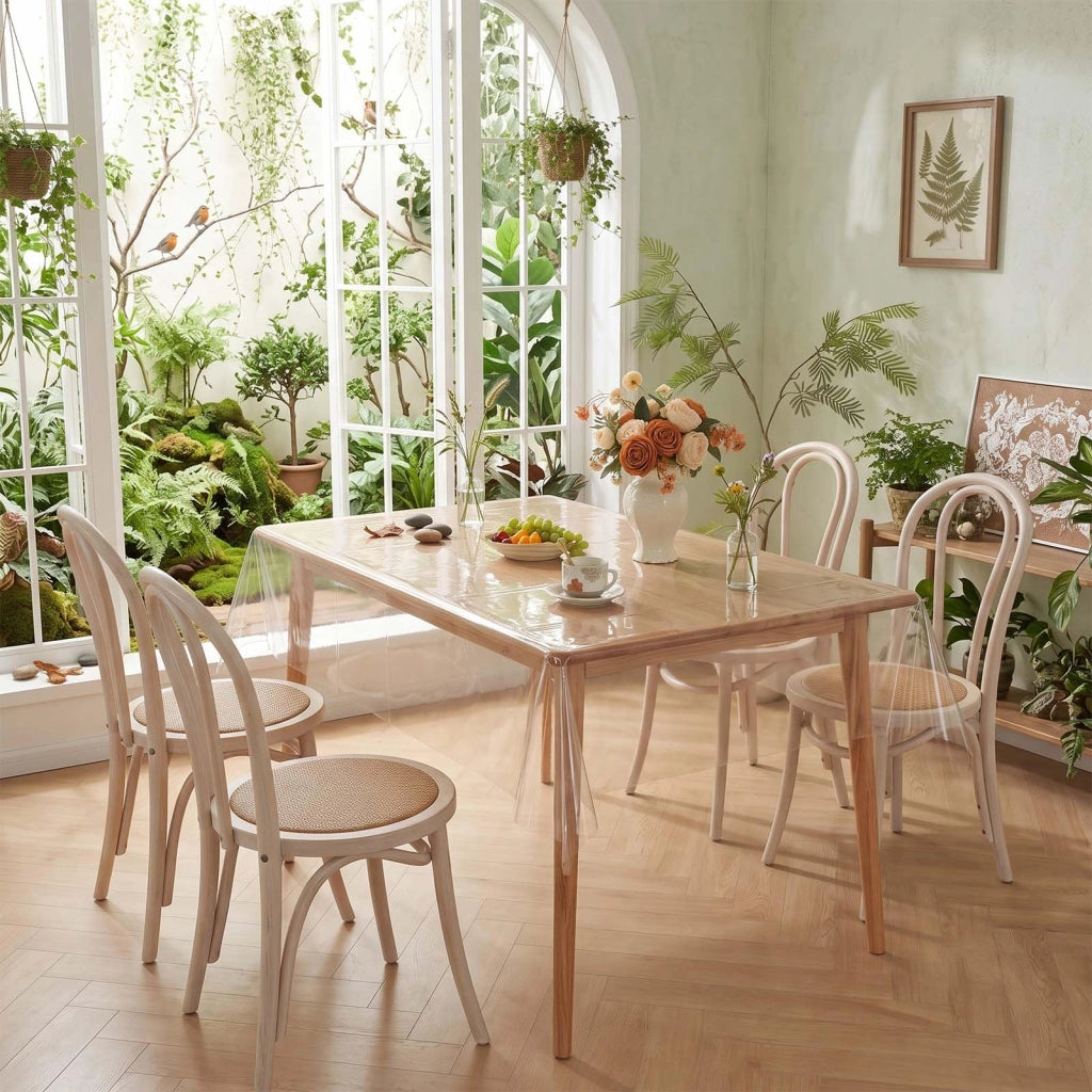 Tovaglia trasparente in PVC, 140x180 cm, spessore 0,13 mm, resistente ai grassi