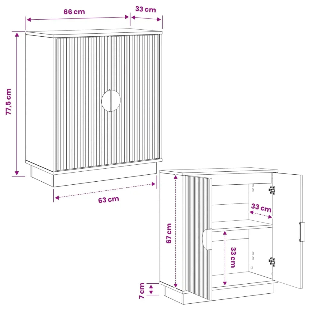 Credenza VENRAY Grigio Cemento 66 x 33 x 77,5 cm 8019985