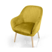 Poltrona in velluto giallo cm 67x73x81h
