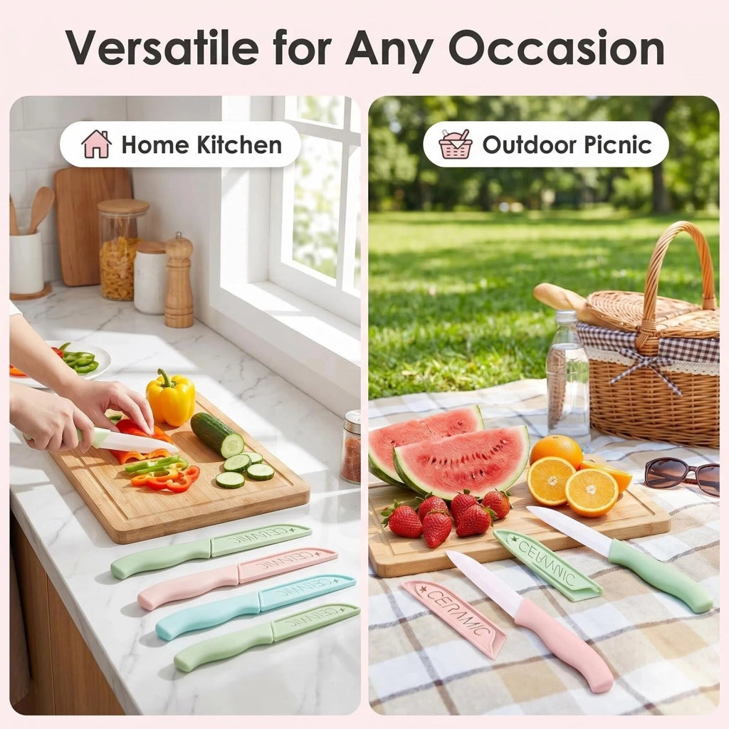 Set di 6 coltelli da cucina in Vetroceramica, precisi, ergonomici e resistenti