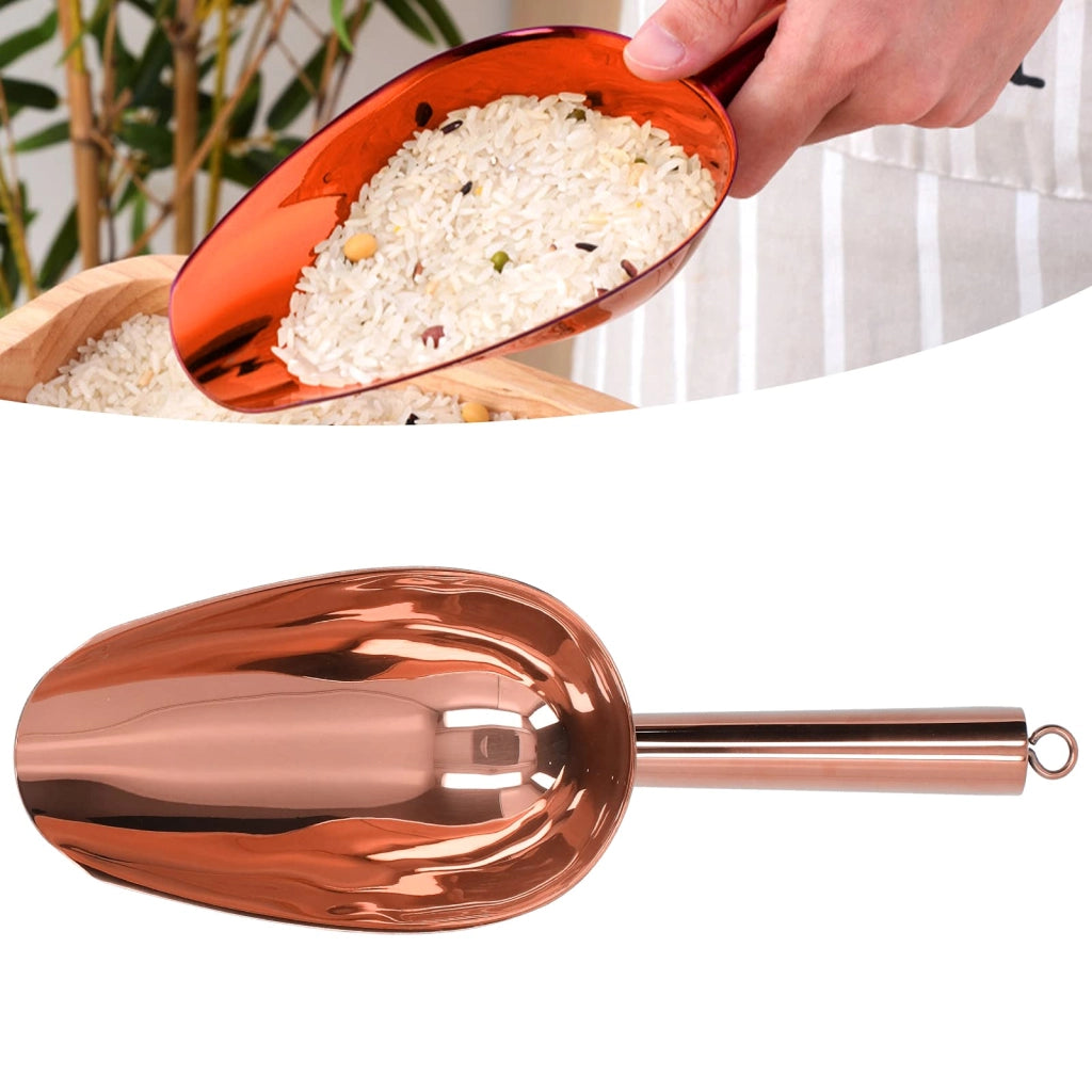 Pala per la neve in acciaio inossidabile, 25 cm, color oro rosa, multifunzionale