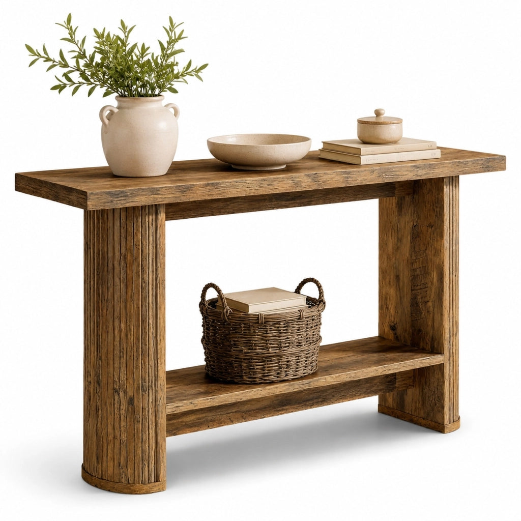 Consolle 140x30x80 cm in legno marrone design moderno per ingresso e corridoio