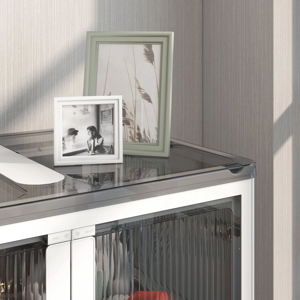 Box contenitore pieghevole bianco con ruote e accesso su 5 lati