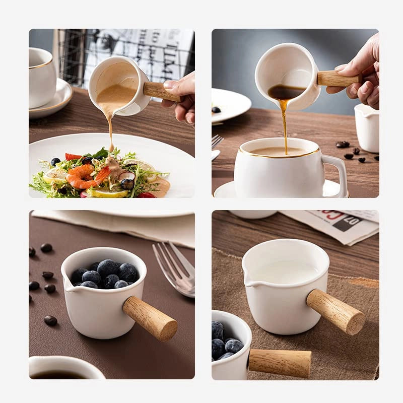 Set da 2 brocche in Vetroceramica da 100 ml, colore bianco, per caffè e espresso