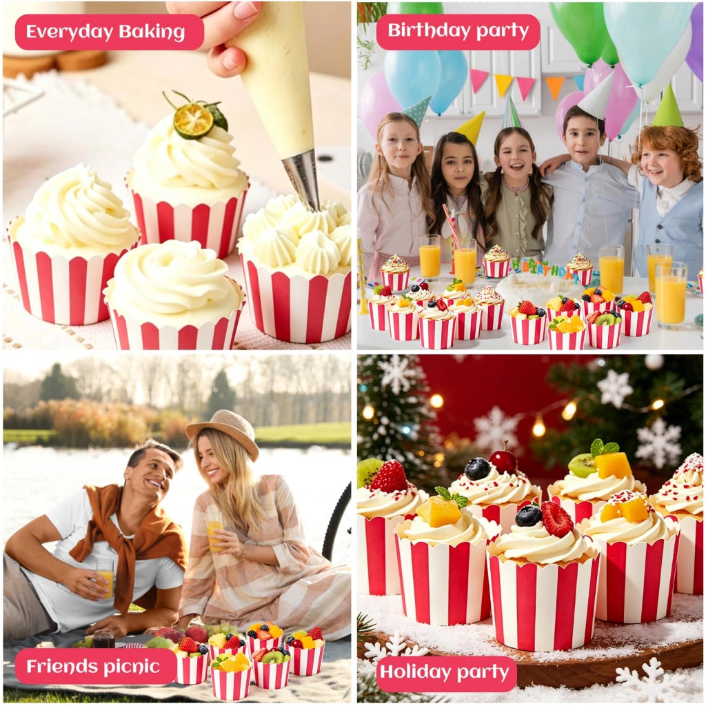 160 formine colorate per muffin, formine mini-cupcake, di cui 50 rosse