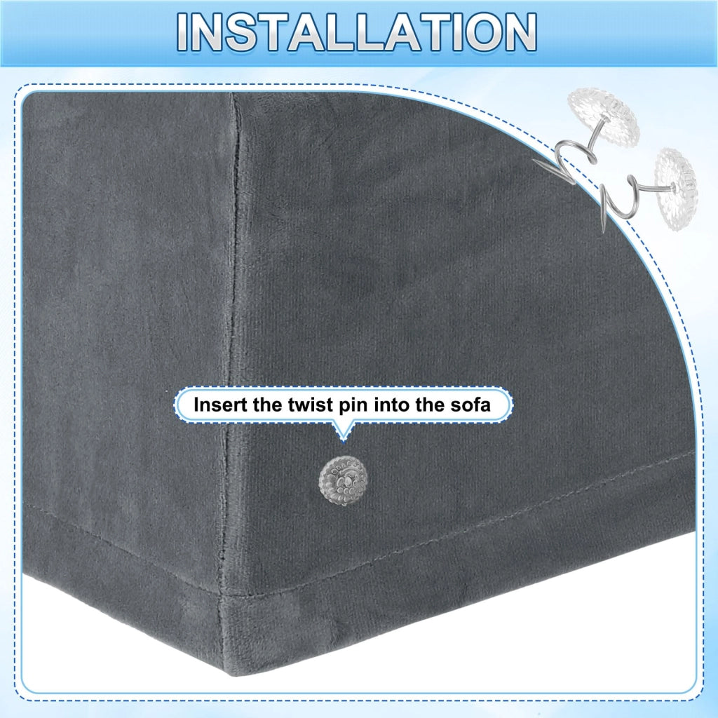 2 copribraccioli elasticizzati, in poliestere, color grigio scuro, dimensioni 46x16,5x20 cm
