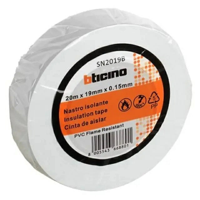 NASTRO ISOLANTE ELETTRICO 20MT BIANCO 19MM - BTICINO