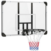 Canestro da basket da parete 113x73x45 cm in acciaio nero, interno/esterno
