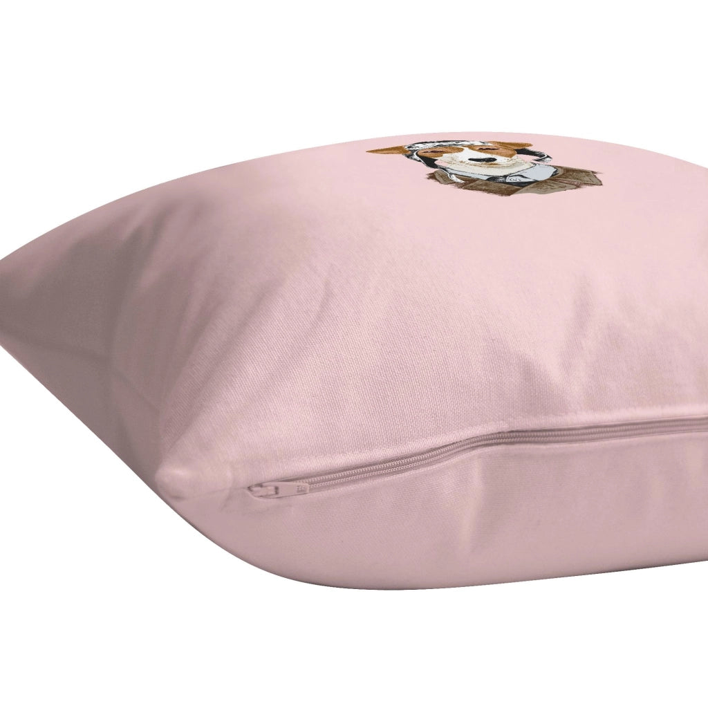 Custodia per cuscino 60x60 cm, color rosa chiaro, in poliestere, con cerniera