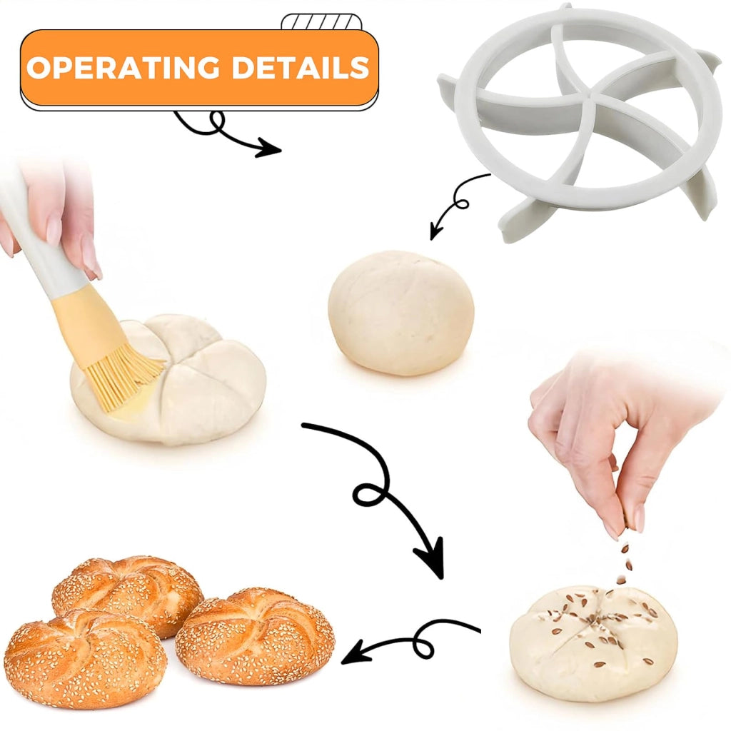 Set di timbri per pane, 2 pezzi, forma ovale e rotonda, in plastica, accessori per la cottura