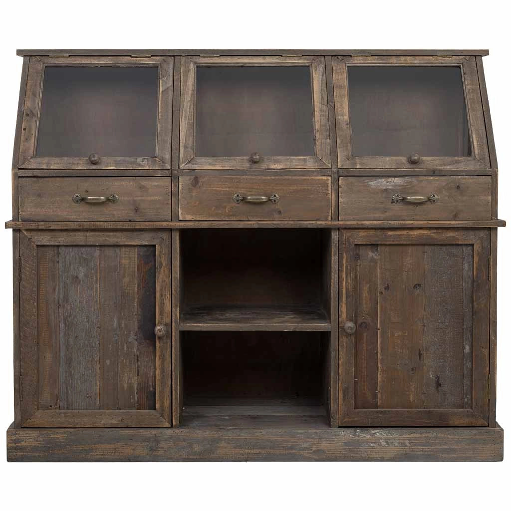 Credenza in legno marrone 122x37x103h cm