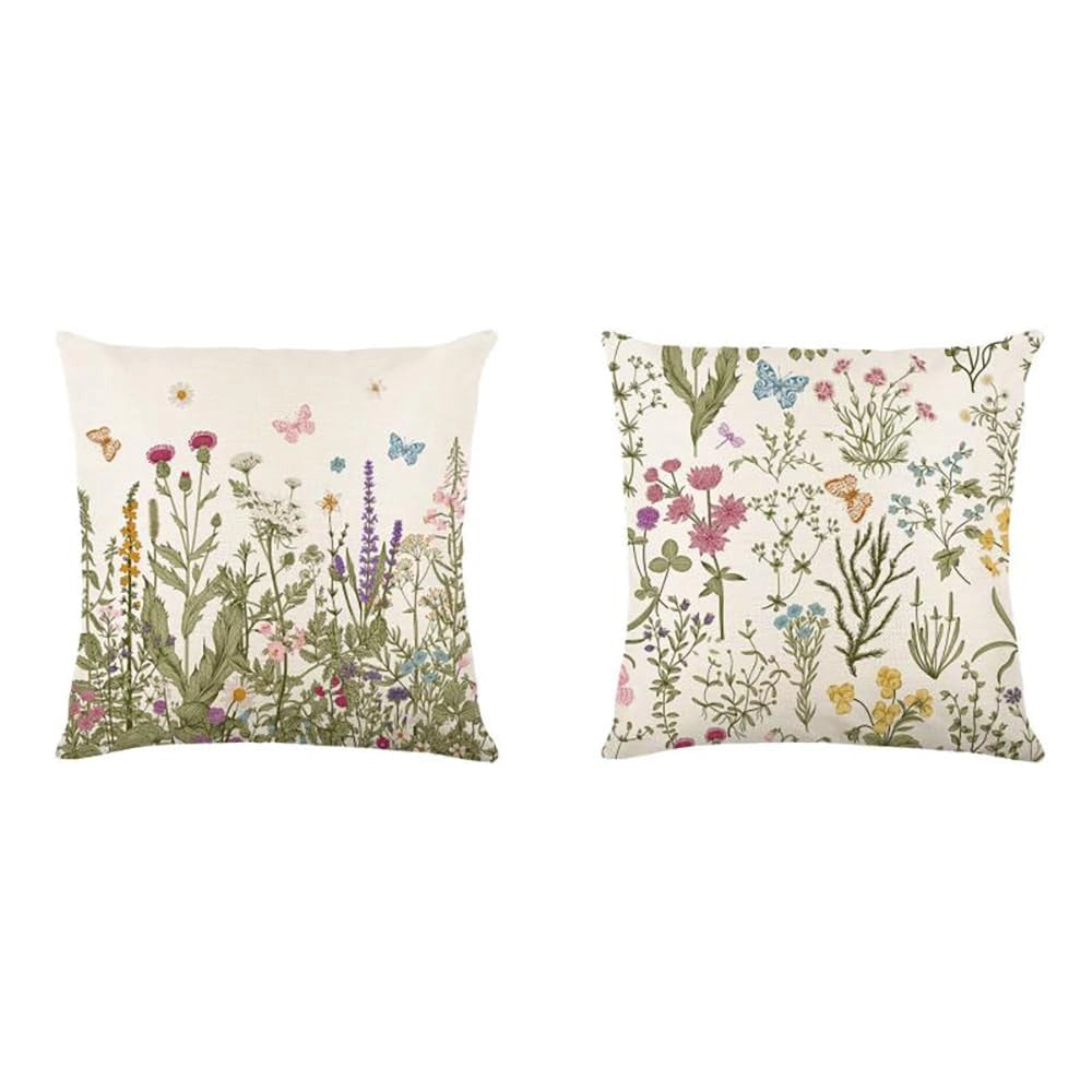 Set di 2 federe decorative a forma di fiori, 45x45 cm, per divano, ideali per la decorazione primaverile