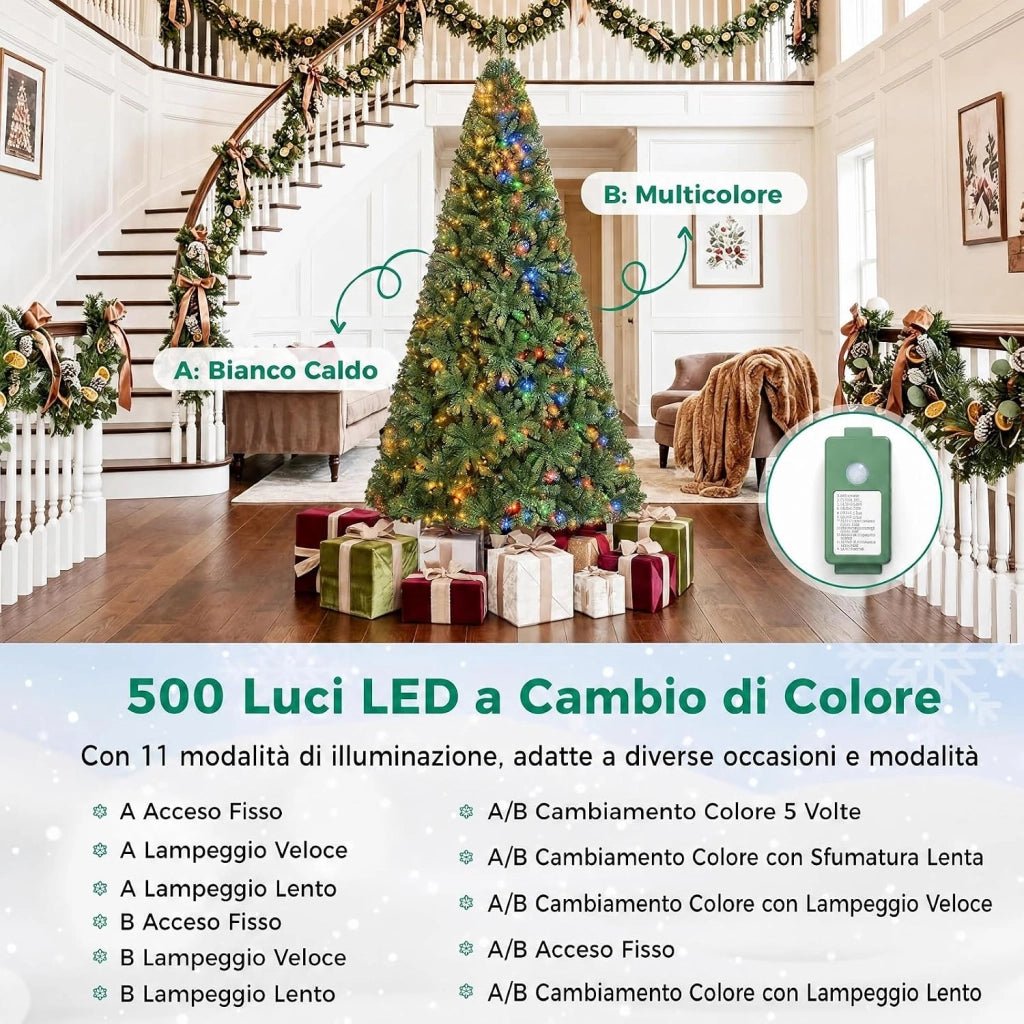 Albero di Natale 210 cm con Luci LED