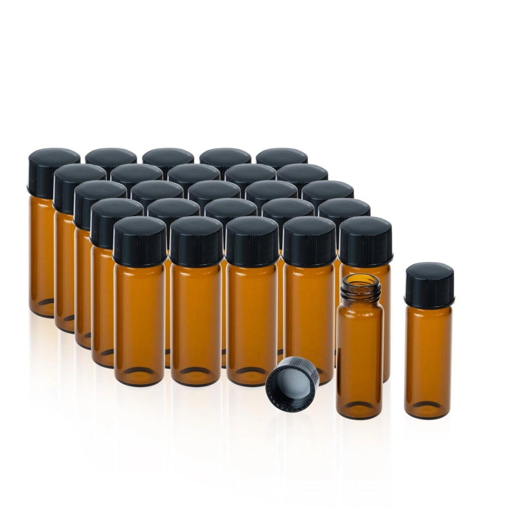 20 flaconi di vetro marrone da 4 ml con tappo, fiale da laboratorio 14x45 mm