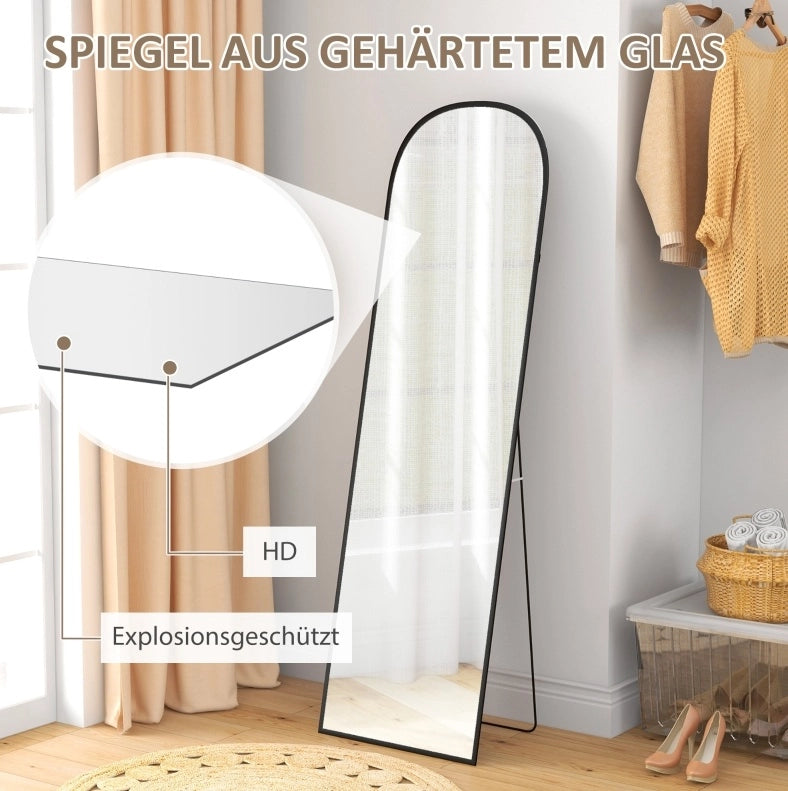SPECCHIO a figura intera 50x170 cm con cornice in lega di alluminio nero