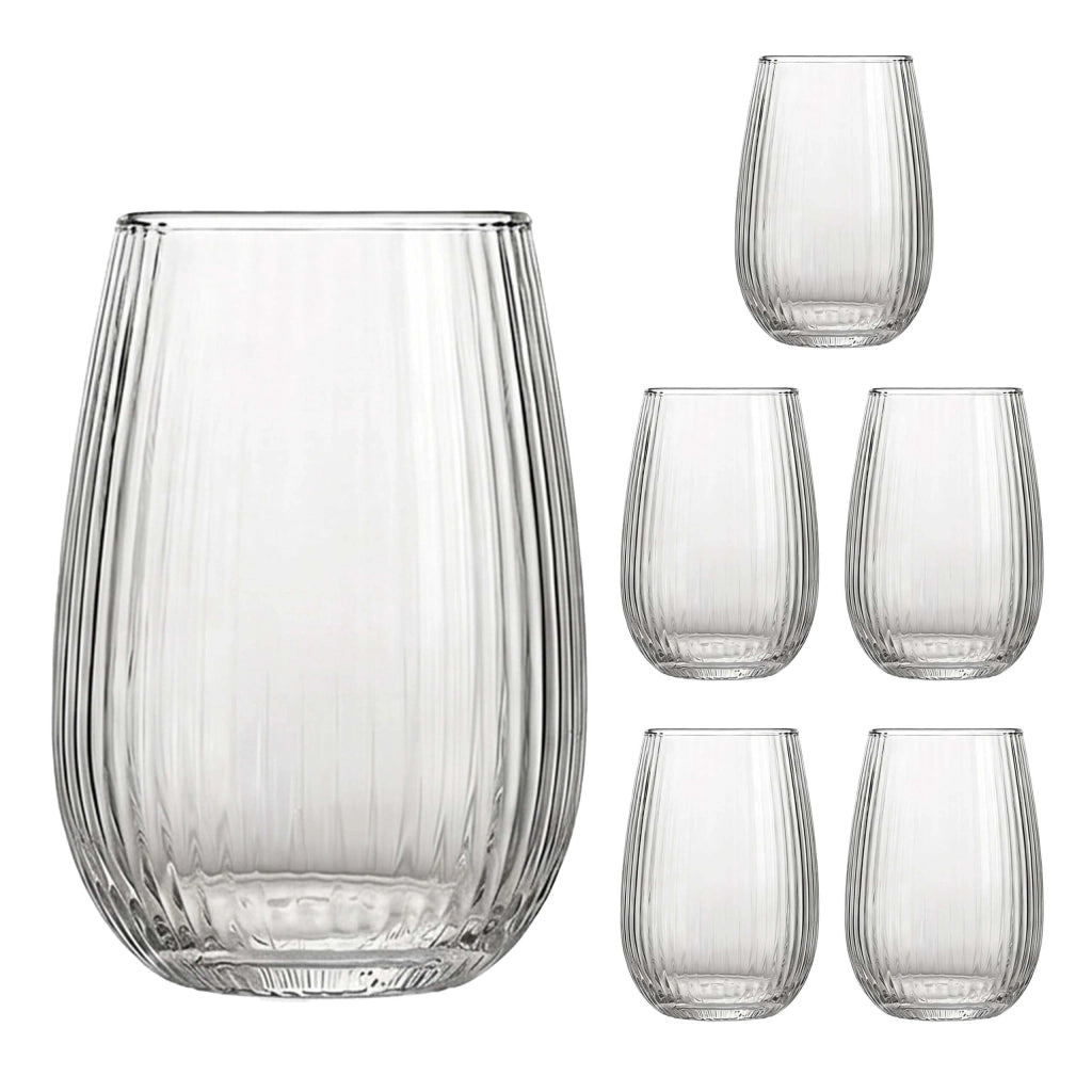 Set di 6 bicchieri per bevande, bicchieri per acqua, trasparenti, capacità 400 ml