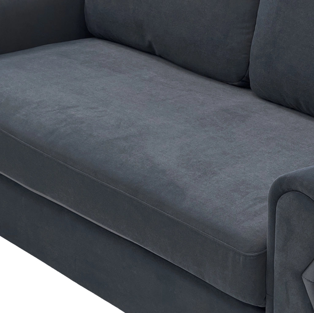 Divano 2 posti 173,5x81x92 cm in tessuto grigio scuro, smontabile