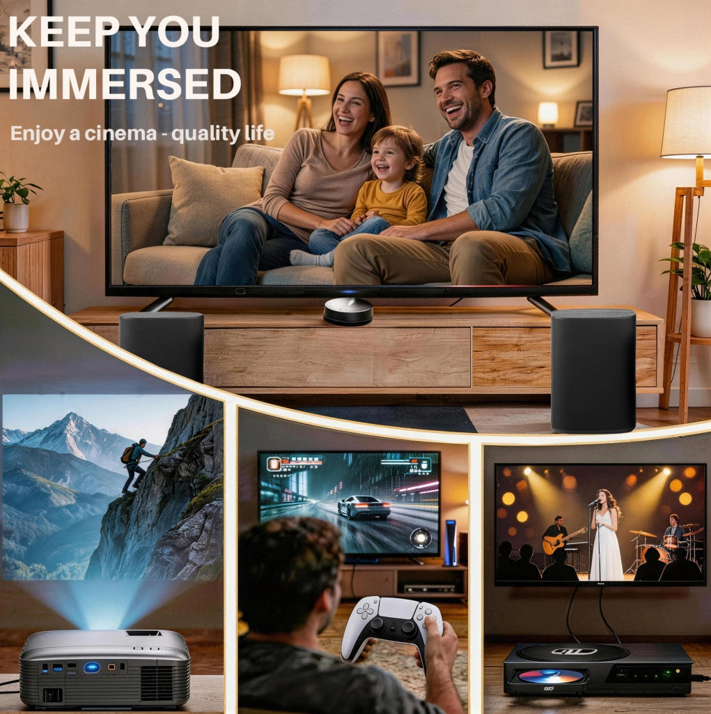 Sistema audio surround wireless 5.1 ULEVR Milan WiSA, nero, audio non compresso 24 bit/48 kHz