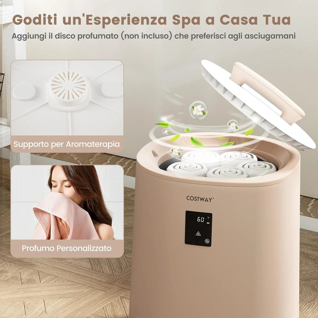Scalda Asciugamani Portatile 18 L con Display LED, caffè