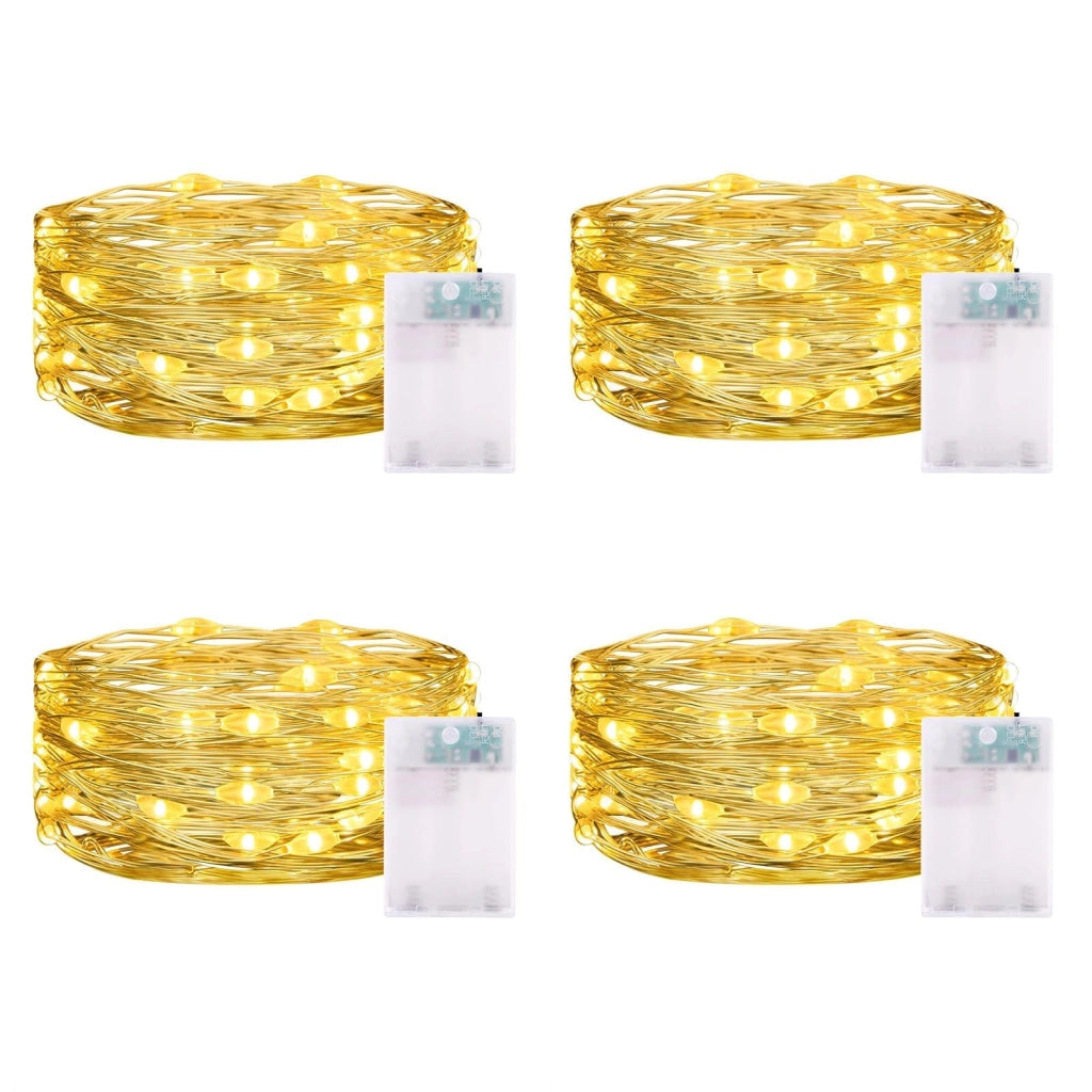 Catena luminosa a LED, lunghezza 3 metri, 30 LED, luce bianco caldo, con timer, grado di protezione IP65 (resistente all'acqua)