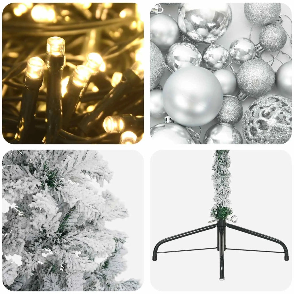 Albero di Natale artificiale con palline 210 cm 300 LED 3460913