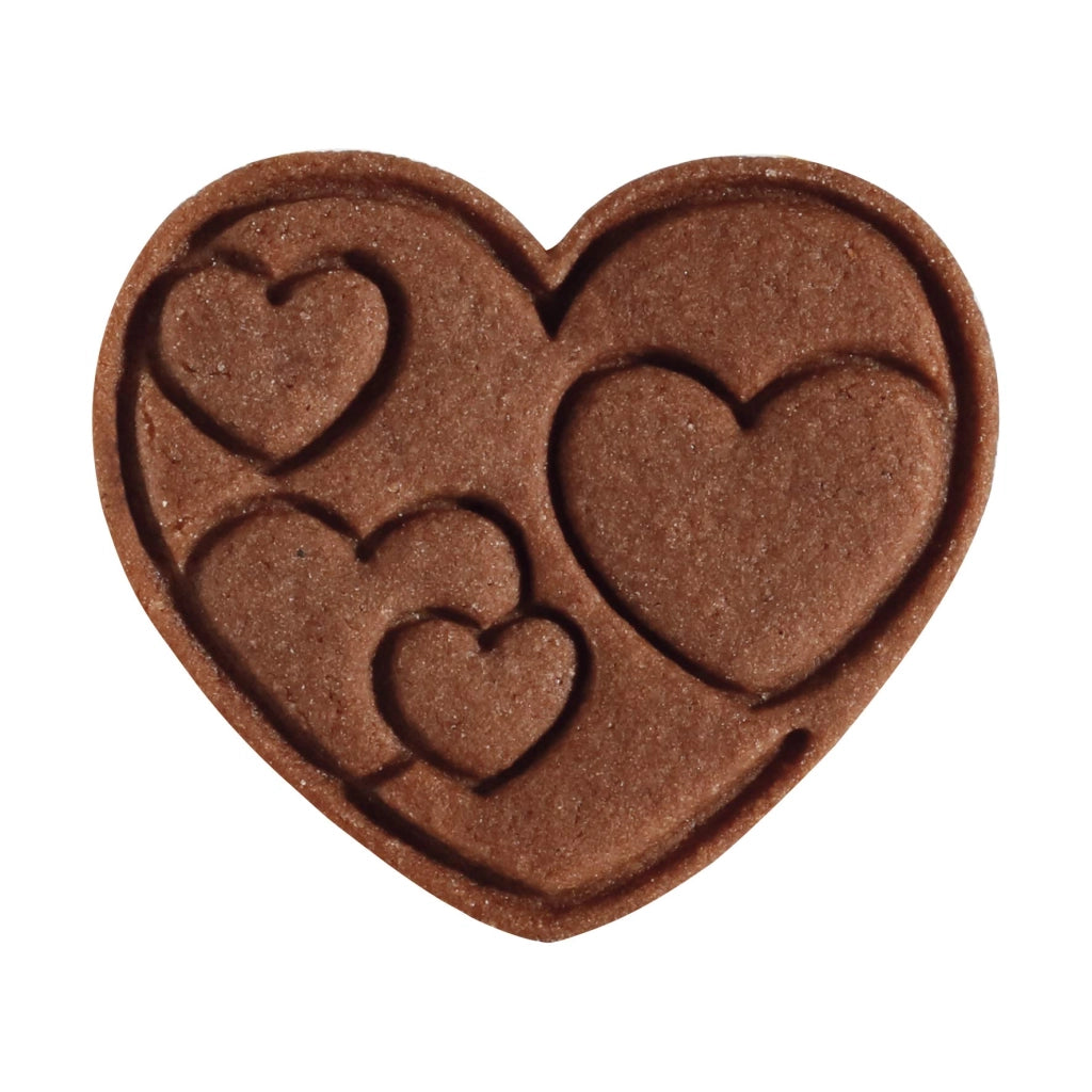 Stampini per biscotti con motivo, set da 3 cuori, plastica, 5,5x5x6 cm