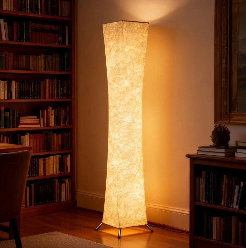 Lampada da terra bianca e argento con dimmer a pedale e 3 livelli di luminosità