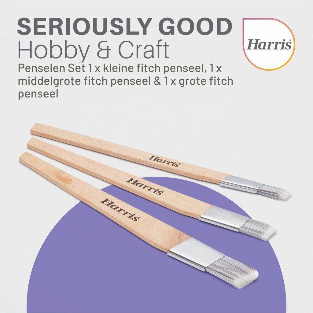 Set di 3 Pennelli Fitch (0,5", 0,75", 1") per Taglio e Controllo, Hobby e Bricolage