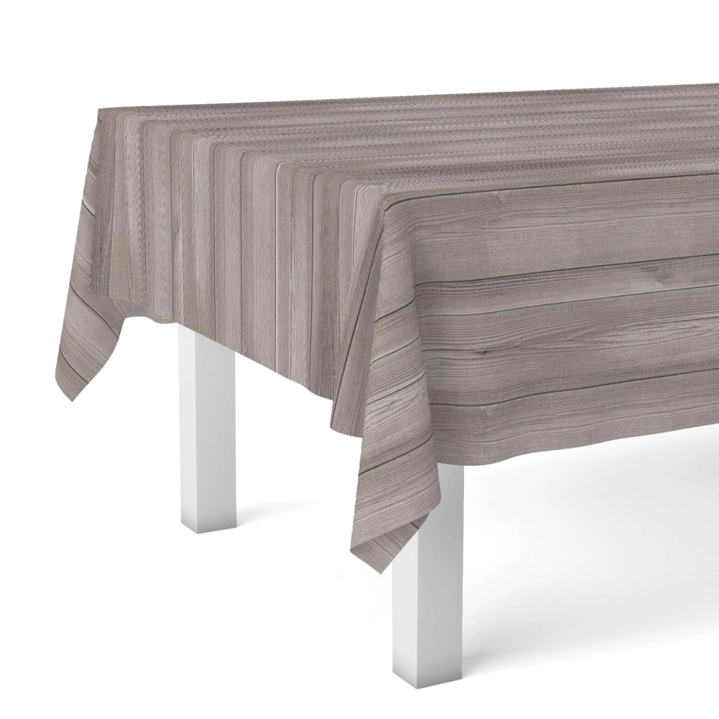 Tovaglia in vinile, effetto legno, color marrone, 140x140 cm