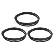 3 pezzi di cinghie trapezoidali classiche in gomma avvolta, circonferenza esterna 1854 mm, profilo 3L, larghezza 3/8", altezza 7/32"