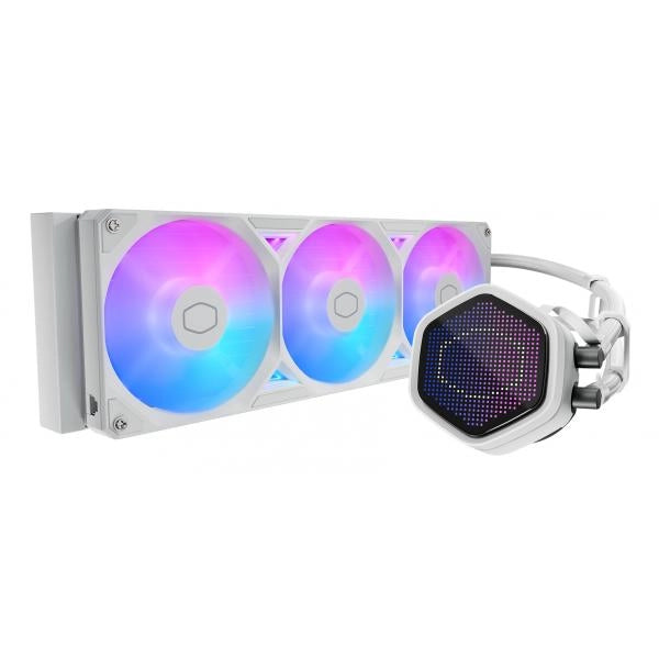 COOLER MASTER DISSIPATORE A LIQUIDO ATMOS II, 2X120MM ARGB, KIT SCHERMO PIXEL INCL, BIANCO