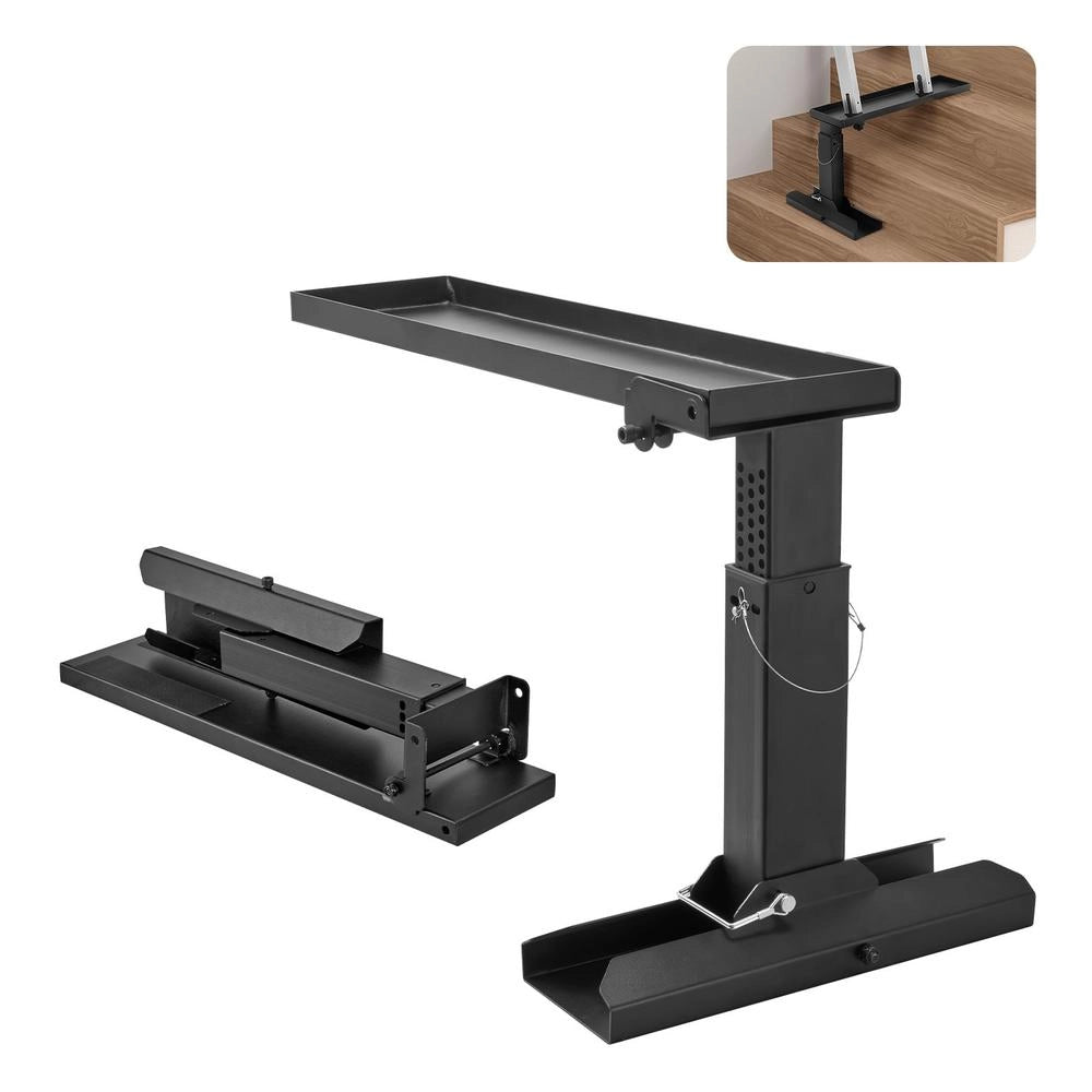Livellatore per scale ZD-23 in acciaio al carbonio nero, regolabile e robusto per terreni irregolari, supporto 594,36 mm x 289,5-457,2 mm