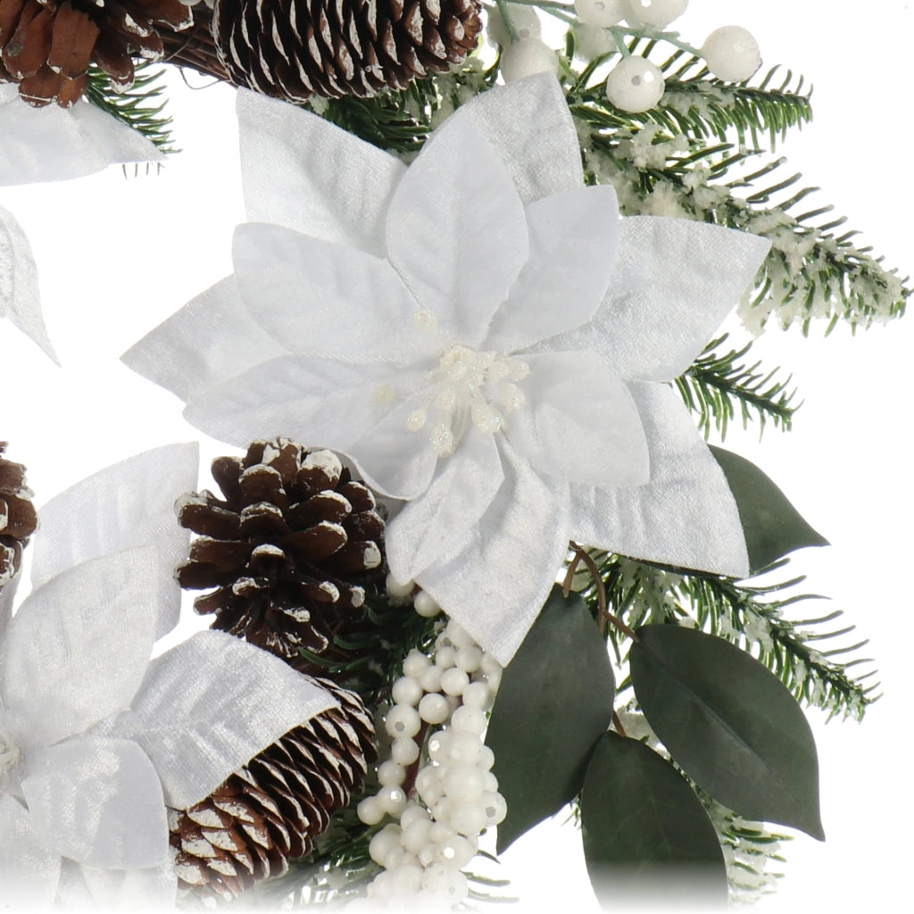 dell'Avvento con grandi fiori e glitter, diametro 40 cm, in plastica