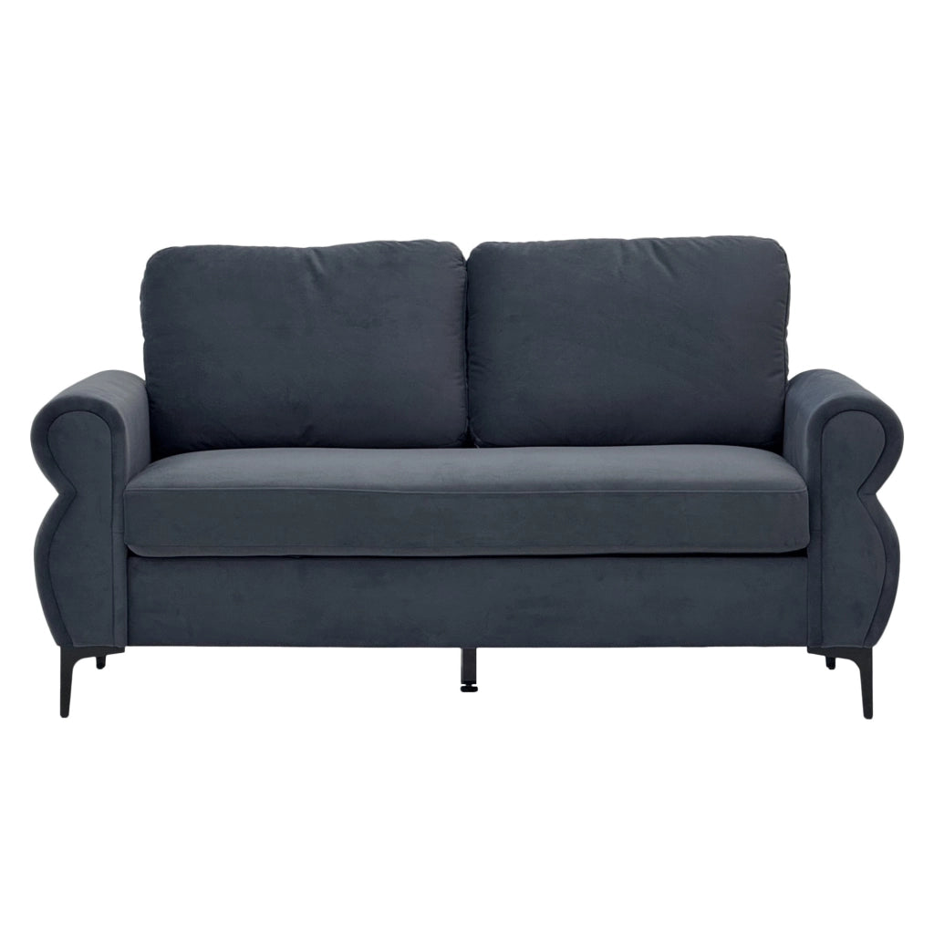 Divano 2 posti 173,5x81x92 cm in tessuto grigio scuro, smontabile