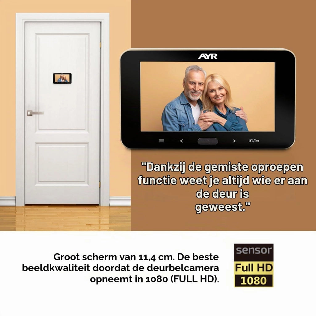 Citofono digitale con display da 4,5 pollici, Full HD, superficie in nichel satinato