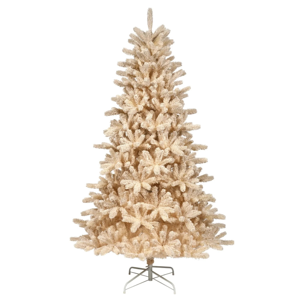 Albero di Natale Cozy Fir crema innevato Ø130 × H210 cm