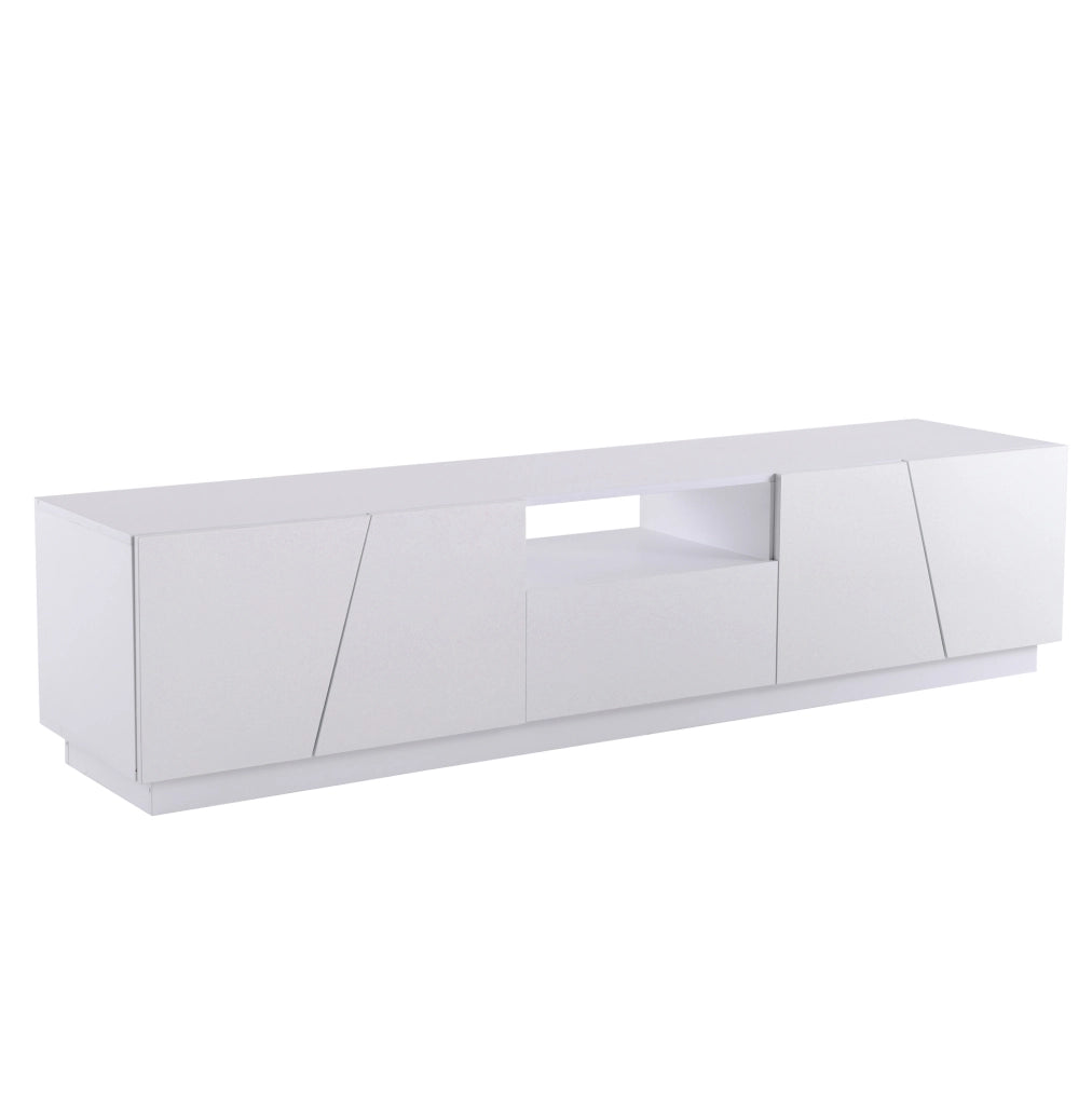 Mobile TV moderno in MDF bianco 170x42x37 cm con design diagonale a patchwork