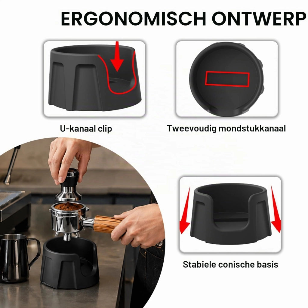 Base in silicone per pressino da caffè, compatibile con pressini da 51/58 mm, colore nero