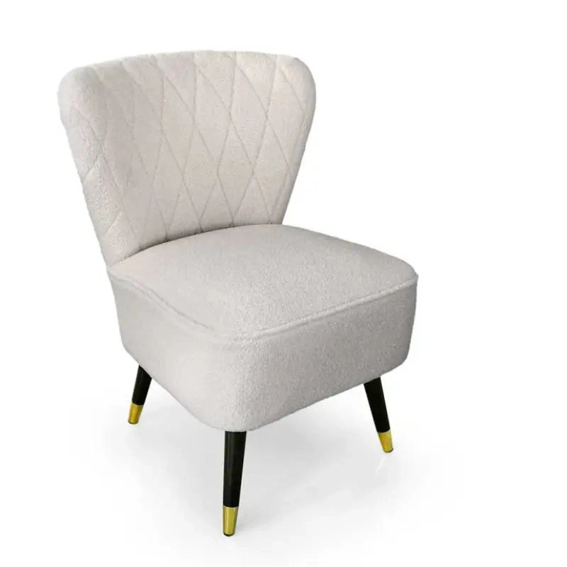 Poltrona in tessuto teddy bianco cm 58x65x85h