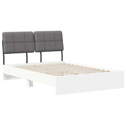 Letto matrimoniale con testiera Bianco e Grigio Chiaro 3440566
