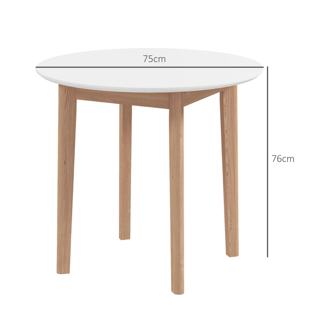 Tavolo da pranzo ?75x76 cm 2 posti in legno bianco