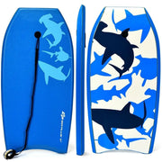 Bodyboard Leggero con Anima EPS, Deck XPE e Fondo HDPE, Coda a Mezzaluna, Leash e Polsiera, per Mare e Piscina