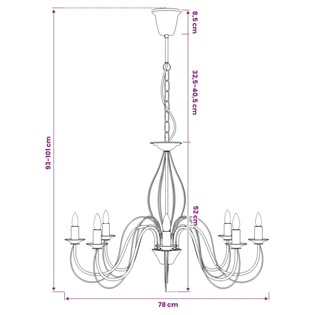 Lampadario regolabile E14 Metallo Oro Ø 78 x 101 cm 42053783