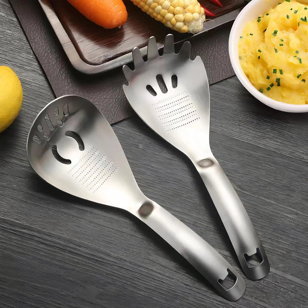 Accessori da cucina in acciaio inossidabile 5-in-1: pressa per aglio, tritatutto per patate